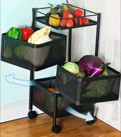 Chariot de rangement multifonctionnel et abordable pour cuisine, étagère rotative amovible à plusieurs niveaux pour légumes et fruits