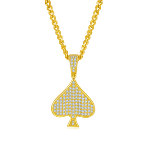 Prezzo di fabbrica 925 in argento Sterling <span class=keywords><strong>asso</strong></span> di picche Hip Hop VVS Moissanite ciondolo Hip Hop per uomo - Product Image 3