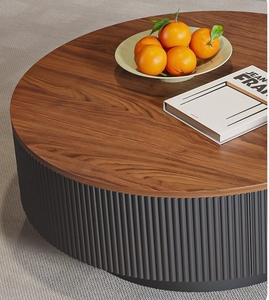 Modern Luxury Living Room Coffee Table <strong>Medieval</strong> Style Wooden and Glass Adjustable Simple Home <strong>Furniture</strong> with Panel Wood Style - Product Image 4