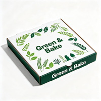 Boîte à pizza écologique recyclable en carton ondulé vert imprimé avec logo personnalisé