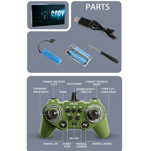 <span class=keywords><strong>Escala</strong></span> 1/12 2,4 GHz 4WD Camión Militar aleación luz música Control remoto seis Shell Vehículo de juguete para niños Cable USB para ejército experto - Product Image 4