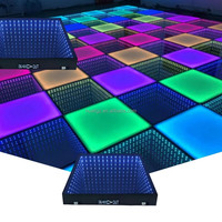 Plancher de danse LED de 50 cm, écran LED, plancher de danse étoilé, miroir LED 3D, plancher de danse abyssal