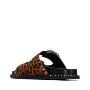 Carmela Donna Leopard Print <b>Flat</b> Sandals 39 Women's Slip-On Shoes - Product Image 3