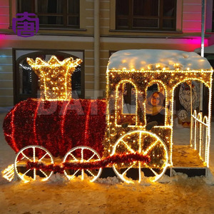 รถไฟคริสต์มาสแบบอินเทอร์แอคทีฟพร้อมไฟ LED สำหรับตกแต่งสถานที่สวนสนุกกลางแจ้งในช่วงเทศกาลวันหยุด - Product Image 2