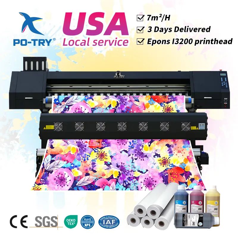 1.3m/1.6m/1.8m/1.9m 2.2/2.5/3.2m machine d'impression par sublimation éco-solvant textile i imprimantes par sublimation