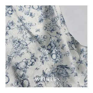 VL37 NO MOQ 100 Viscose Fabrics Dubai Toile De Jouy Reactive Digital Printed Floral Elegant Dress Material Fabric For Clothing