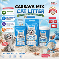 Litière pour chat biodégradable légère et facile à ramasser, avec logo personnalisé disponible, pour les clients des magasins de fournitures pour animaux de compagnie locaux