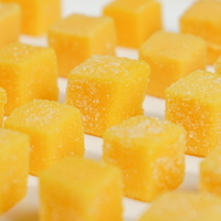 Heetverkopende vierkante mango gummy snoepjes, heerlijke fruitsmaak, in doos, zacht snoep, groothandel