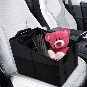 OEM lüks çok bölmeli araba organizatör saklama çantası dayanıklı Polyester su geçirmez katlanabilir seyahat deri koltuk geri asılı - Product Image 3