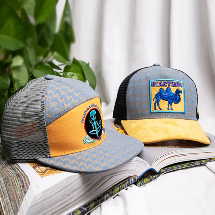 Thiết Kế Mới 5 Bảng 6 Bảng Điều Khiển Đồng Bằng Thêu Trucker Hat Trong Số Lượng Lớn Logo Tùy Chỉnh Trucker Hat