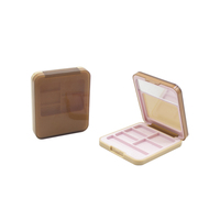 Boîte de palette à paupières vide recyclable avec miroir, emballage cosmétique AS+ABS pour maquillage, logo personnalisé disponible