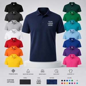 Nuove <span class=keywords><strong>Polo</strong></span> da Golf da Uomo di Design, <span class=keywords><strong>Nere</strong></span>, con Motivo Personalizzato, in Maglia, Casual, Elasticizzate in 4 Direzioni, Estive, ad Asciugatura Rapida - Product Image 1