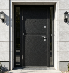 Porte de sécurité minimaliste en acier Qifan avec conception antivol pour entrée extérieure, style battant, ouverture manuelle, surface finie - Product Image 3