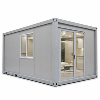 Appartement studio préfabriqué en conteneur entièrement équipé avec entrée vitrée, unité de logement modulaire pour l'hébergement du personnel et des travailleurs