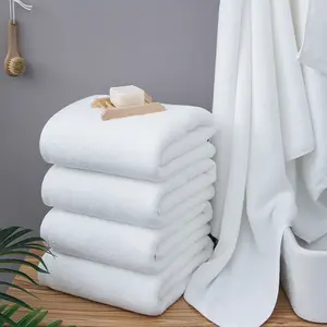 Stock / Custom Durable 21S/2 White Hotel Towel 100% Cotton Plain Design Hand/Face/Bath Towel Set 400/450/500/550/600/650/700 GSM
