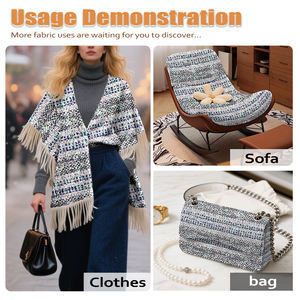 Tela de Tweed de lentejuelas Bouclé texturizada, tela de poliéster 100, hilos iridiscentes, Ideal para chaquetas de Otoño Invierno, tabla de colores gratuita - Product Image 5