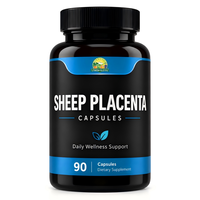 Capsules de placenta de mouton halal naturel pur OEM, compléments alimentaires pour adultes, végétaliens, soins cosmétiques de la peau, blanchiment