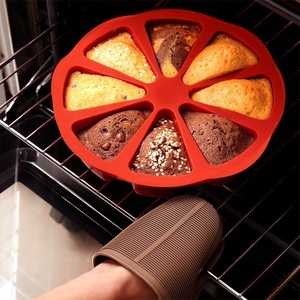 Molde de silicona de grado alimenticio al por mayor con 8 cavidades, engrosado, antiadherente, para hornear, para scones, pasteles, pizza, pan, postres, muffins, OPP - Product Image 1