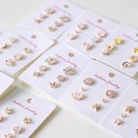 Boucles d'oreilles clous en argent pavé de zircon en forme de poisson pour filles, en acier inoxydable 316L hypoallergénique, mini bijoux d'oreille animaux marins pour enfants