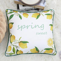 Innermor Simple moderne lettre motif taie d'oreiller frais citron Design imprimé petit citron frais housse de coussin
