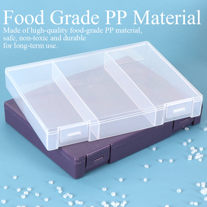 SUNSHING 3 Compartments <b>Tool</b> Parts Organizer Clear Sectioned Containers Plastic <b>Box</b> for Storage Electronic Components - Product Image 2