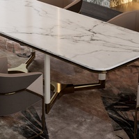 Ensemble de table à manger en marbre ensemble de chaises de table à manger de luxe 6 8 places ensemble de table à manger de luxe moderne
