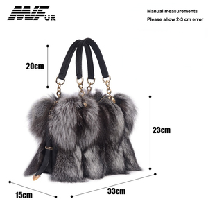 Borsa di lusso MWFur pelliccia di volpe argentata con borsa da donna monospalla da donna in pelliccia di volpe - Product Image 2