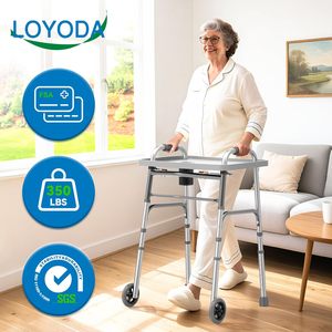 Déambulateur pliant en alliage d'aluminium BLISS avec plateau, pliable, <span class=keywords><strong>pour</strong></span> seniors, adultes, médical, bariatrique, <span class=keywords><strong>à</strong></span> deux roues avant - Product Image 3