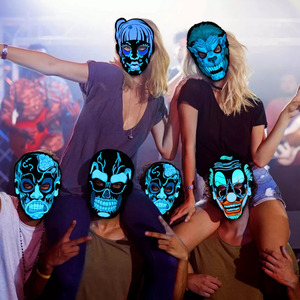 Hora <span class=keywords><strong>Loca</strong></span> Party Supplies El Panel Luminos Mascaras Halloween Horror Party Maskss Face Halloween - Product Image 5