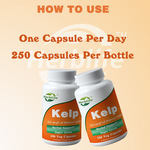 Extracto de Alga Marina - Venta al por Mayor - Personalizable |   Kelp 325 Mcg de Yodo Natural - Super Green, 250 Cápsulas Vegetarianas - Product Image 2