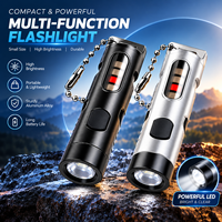Senter Mini LED Portabel Baru USB Dapat Diisi Ulang dengan Klip Senter EDC IPX4 Tahan Air Multi Mode Cahaya untuk Keadaan Darurat Luar Ruangan