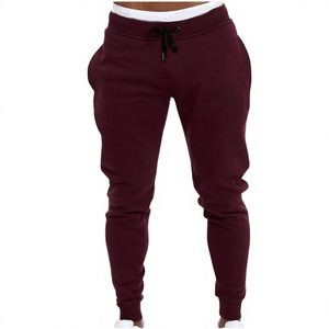 Pantalon de survêtement en coton bleu marine pour homme, taille élastique, décontracté, poches latérales, respirant, léger - Product Image 1