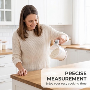 Tasse à mesurer <span class=keywords><strong>translucide</strong></span> tout-en-un avec écran LCD numérique, interrupteur à une touche, pour liquides et poudres, idéale pour la pâtisserie, la cuisine et la balance alimentaire domestique - Product Image 5