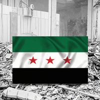 En stock drapeau syrien vert 3 étoiles avec 3 jours de livraison rapide 3 jours de livraison rapide bannière d'écran en soie en Syrie