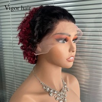 Perruque Courte Transparente 13x4 en Dentelle Frontale, Cheveux Humains Vierges Brésiliens Remy, Ondulés Effet Mouillé, Idéale pour Perruques Bouclées – Vente en Gros à Prix Abordable