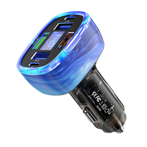 อะแดปเตอร์ที่ชาร์จในรถยนต์แบบ USB 4พอร์ต, USB 2 PD ชาร์จเร็วสุดพร้อมจอแสดงผลแรงดันไฟฟ้าสำหรับ iPhone Samsung <span class=keywords><strong>VIVO</strong></span> OPPO OnePlus - Product Image 6