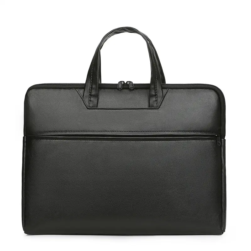 Luxury Travel PU Leather Messenger Black Briefcase Sling Office Mens Business Shoulder Laptop Bag Men Logo for 15 6 Inch