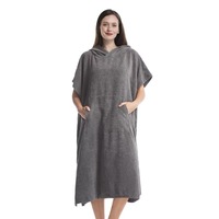 Personnalisé Surf Hooded Changing Robe Beach Swim Hooded Adultes Hommes Femmes Changing Serviette Robe Poncho
