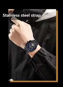 Montre mécanique originale de haute qualité, montre-bracelet de luxe à tourbillon, design ajouré, bracelet en acier inoxydable, étanche, phase de lune - Product Image 5
