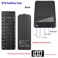 Kit de boîtier de batterie externe détachable 10 cellules 18650 avec interface d'entrée Type-C, charge rapide sans soudure, modèle Q10 FeGobe, moulage privé