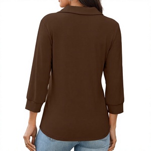 Camiseta Polo Personalizada para Mujer, Corte Ajustado, Algodón Elástico Piqué, Cuello Camisero, Pantalones, Exportadores Directos, Precio de Fábrica, Suministro al por Mayor - Product Image 2
