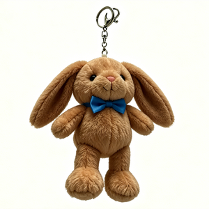 Customized Cute Plush Bear Keychain With Red Bow Tie 11CM-30CM Soft Stuffed Toy For Kids Unisex Gift - Product Image 2