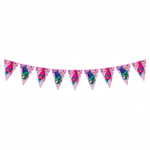 Guirlande de bannière Trolls 2,3 m en plastique, décorations suspendues, fournitures de fête, décorations festives, lot de 2 pièces - Product Image 1