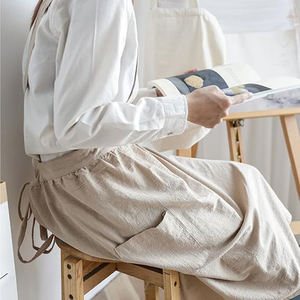 8283 qualité supérieure Style <span class=keywords><strong>japonais</strong></span> coton <span class=keywords><strong>lin</strong></span> croix dos <span class=keywords><strong>tablier</strong></span> avec 2 poches pour la cuisine jardinage femmes coton <span class=keywords><strong>lin</strong></span> <span class=keywords><strong>tablier</strong></span> - Product Image 2