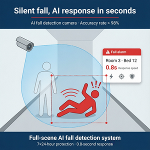 Caméra de sécurité intelligente Bova pour maternelle, alerte de chute IA, détection de mouvement, comptage <span class=keywords><strong>des</strong></span> personnes, conversation bidirectionnelle, étanche IP66, sirène intégrée - Product Image 2