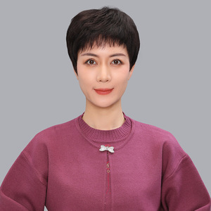 Peluca completa para mujer, cabello humano natural corto, sin costuras, invisible, de alta gama, para mujeres mayores de mediana edad, madres - Product Image 1