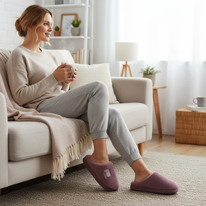 Pantuflas de Invierno para Mujer Texlina, Parte Superior de Poliéster Suave y Transpirable, Entresuela de PVC, Paquete de 12 Pares - Product Image 5