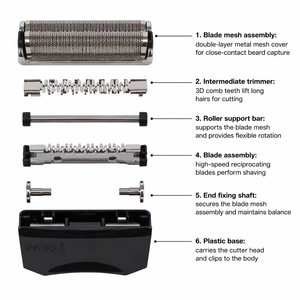 Cabezal de Repuesto para Afeitadora Eléctrica USB Compatible con <span class=keywords><strong>Braun</strong></span> <span class=keywords><strong>Serie</strong></span> <span class=keywords><strong>7</strong></span> 70B, Configuración de Alta Gama, Cuchilla Única para Rostro y Cuerpo - Product Image 4