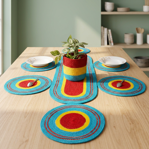 Chemin de table en jute naturel, fait main, écologique, décoration de table à manger, fabriqué au Bangladesh - Product Image 6
