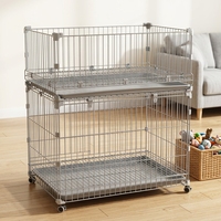 Cage métallique industrielle pliable et portable pour animaux de compagnie, robuste et solide, pour la marche et la course, avec palettes repliables, fournisseur OEM